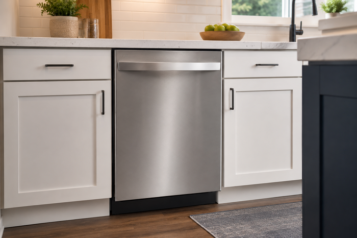 Stainless steel dishwasher with digital controls